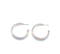 Tesselite Acryl-Ohrringe - Illusion transparente Farbe Ohrringe Acryl-Ohrringe modische Persönlichkeit einfache C-förmige Kreis-Ohrringe Damen-Anhänger für den Alltag, breites C, Einheitsgröße