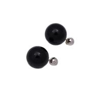 Tesselite Acryl-Ohrringe - modische, personalisierte, kreative, bonbonfarbene, doppelseitige Kugel-Ohrringe, EIN oder Zwei tragbare Ohrringe für Frauen, Silber Schwarz, Einheitsgröße