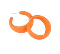 Tesselite Acryl-Ohrringe - süße, Schlichte, geometrische Creolen in C-Form, Lila, Grün, Orange, Bonbonfarbe, übertriebene Acryl-Ohrringe für Damen - 1 Stück, Orange, Einheitsgröße
