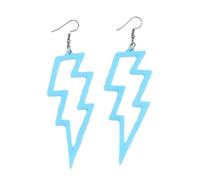 Tesselite Geometrische Acryl-Ohrringe mit hohlem Blitz, grün-Violette Ohrringe, übertriebene, Schlichte, modische, personalisierte Ohrringe, Ohrringe für Frauen, Hellblau, Einheitsgröße