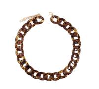 Modische Retro-personalisierte, kreative, vielseitige Harzkette mit Leopardenmuster, Kurze Acryl-Halskette, Pulloverkette, geeignet für jeden Anlass, Leopardenmuster, Einheitsgröße