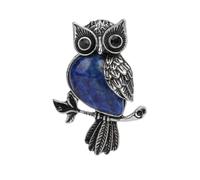 Tesselite Stein-Anhänger - Naturstein, Wassertropfen-Halskette, Anhänger, Eule, Tier, türkisfarbene Kristallperlen-Halsketten, Damen und Herren, Trendiger Schmuck, Lapislazuli, Einheitsgröße