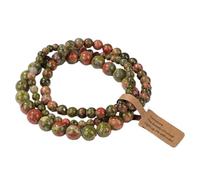 Tesselite Stein-Armband - 3-teiliges Naturstein-Perlen-Armband-Set für Männer und Frauen, mehrschichtiges Aventurin-Achat-Charm-Armband, Paar-Freundschaftsschmuck, Unakit, Einheitsgröße