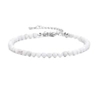 Tesselite Stein-Armband, Mehrfarbig, Mini-Perlen-Armband, 3 mm, Naturstein, Tigerauge-Armbänder, modisches weibliches Yoga-Armband für Männer und Frauen, Schmuck, Howlith, Einheitsgröße