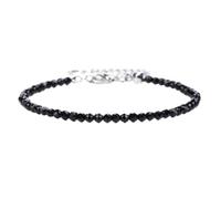 Tesselite Stein-Armband, Mehrfarbig, Mini-Perlen-Armband, 3 mm, Naturstein, Tigerauge-Armbänder, modisches weibliches Yoga-Armband für Männer und Frauen, Schmuck, Schwarze Quarze, Einheitsgröße