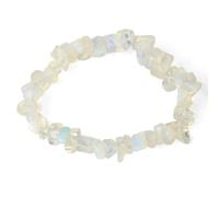 Tesselite Stein-Armband - unregelmäßige Chips, Naturstein-Armband, Asymmetrie-Perlen, Kristall-Quarz-Kies, Stretch-Armbänder, Armreifen für Frauen und Mädchen, Opal, Einheitsgröße