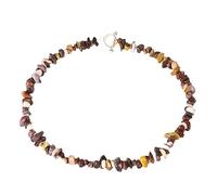 Tesselite Stein-Halskette - böhmische Kristallperlen-Halskette, Naural-Chip-Stein, Morganit-Apatit-Halsketten, OT-Schnallenkette, tägliches Tragen oder Geschenke für die Frau, Mookait, Einheitsgröße