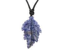 Tesselite Stein-Halskette - Naturstein-Blätter-Anhänger-Halskette für Frauen, handgeschnitzte Kristall-Halsketten, Herren-Schmuck