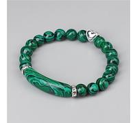 Tesselite Steinarmband - Naturstein Tigerauge Malachit Perlenarmband Love Hand Brand Retro Einfacher Handschmuck Für Männer Und Frauen Frühling All-Match-Armband,Malachit,Einheitsgröße