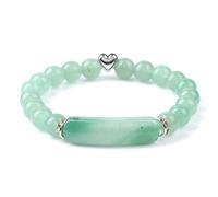 Tesselite Steinarmband - Naturstein Tigerauge Malachit Perlenarmband Love Hand Brand Retro Einfacher Handschmuck Für Männer Und Frauen Frühling All-Match-Armband, Prehnit, Einheitsgröße