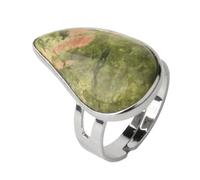 Tesselite Steinring - Naturstein-Wassertropfen-Ringe für Damen und Herren, Fingerring, lila, rosafarbener Quarz, Tigerauge, Hochzeitsschmuck, passt zu jeder Fingergröße, Unakit, Einheitsgröße