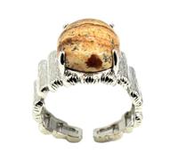 Tesselite Steinringe - Damen-Kristallringe, Naturstein, offene Ringe, ovale Perlenringe, lila Kristall, Rosenquarz, Herren und Mädchen, Party, personalisierter Schmuck, Bildjaspis, Einheitsgröße