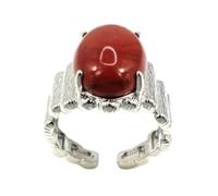 Tesselite Steinringe - Damen-Kristallringe, Naturstein, offene Ringe, ovale Perlenringe, lila Kristall, Rosenquarz, Herren- und Mädchen-Party, personalisierter Schmuck, roter Jaspis, Einheitsgröße