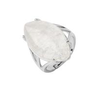 Tesselite Steinringe - Kristallringe, Natursteinringe für Damen und Herren, verstellbar, rosa Quarz, Opal, Türkis, Party, personalisierte Moderinge, klarer Kristall, Einheitsgröße