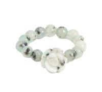 Tesselite Steinringe - Naturstein-Rosengirlande, 5 mm Perlen, handgravierte Kristallringe für Frauen, Hochzeitsschmuck und personalisierte, Kiwi-Jaspis, Einheitsgröße