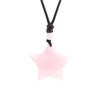 Tesselite Stein-Halskette - Sternkristall-Halskette, Naturstein-Anhänger, Tigerauge, Amethyste, Rosenquarz, Obsidian-Halsketten für Männer und Frauen, Rose, Quarz, Einheitsgröße