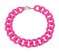 Tesselite Vintage Acryl-Halskette, Frauen, Modebewusste, Unisex, Halskette, Rosa, Matt, 50 cm + 7 cm, Sommer