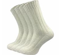 Alpaka Socken Damen (4 Paar) | warme & dicke Wollsocken - Natur / 35 - 38