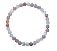 TESTEL Janni Schmuck Armband Kugel Mondstein 6 mm schön glänzend Natur Pastellfarbe auf elastischem Band SC-Arm-Ku-MOND-03 Marke, Einheitsgröße, Unkostbare Metalle, Kein Edelstein