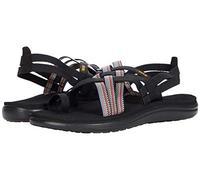 Teva Damen Voya Strappy Flache Sandale, Schwarz, 42 EU