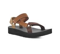 Teva W Midform Universal Leather Braun - Bequeme hochwertige Damen Leder Sandale, Größe EU 37 - Farbe Neutral Multi