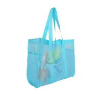 Tewzafiya Strandtasche | Strandtasche für Damen, Netztasche, wasserdicht, sandsicher | Spielzeug-Organizer, große Aufbewahrung, wiederverwendbar, für Familie, Schwimmen, Sommer, Reisen, Camping, blau