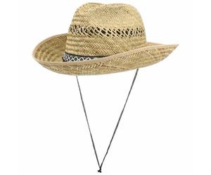Texas Strohhut mit Kinnband by Lipodo natur L (58-59 cm)