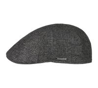 Stetson Texas Taleco Flatcap Herren - Made in The EU - Aus Schurwolle & Leinen - Gefüttert mit hohem Baumwollanteil - mit Metallemblem - Schirmmütze meliert - Frühling/Sommer anthrazit 61 cm