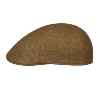 Stetson Texas Taleco Flatcap Herren Made in EU Schurwolle Leinen Gefüttert Metallemblem Meliert Frühling Sommer Hellbraun 59 cm