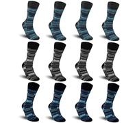 TEXEMP 6 oder 12 Paar Herren Business Socken Baumwolle Premium Strümpfe Herresocken Komfortbund B79-12 Paar 39-42