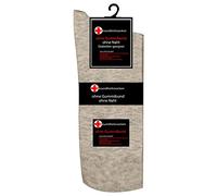 TEXEMP Diabetikersocken 3 | 6 | 9 Paar Herren Damen Socken mit Komfortbund ohne Naht & ohne Gummi mit handgekettelter Spitze - Beige 43-46 3 Paar