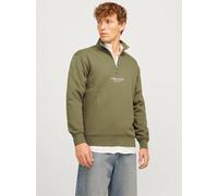 Text Sweatshirt Mit Halbem Reißverschluss M Grün