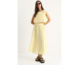 Texturierte Bluse und Rock aus Musselin, zwei-teiliges Set M