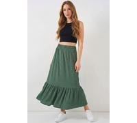 Texturierten Maxi-Strickrock mit elastischem Bund XL