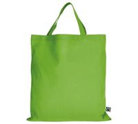 TEXXILLA 10er | 100er | 250er Pack Fairtrade Baumwolltasche - 14 Farben | mit Zwei kurzen Henkeln | 38x42cm | Jutebeutel | Einkaufstasche | unbedruckt, Farbe:hellgrün, Menge:10
