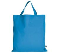 TEXXILLA 10er | 100er | 250er Pack Fairtrade Baumwolltasche - 14 Farben | mit Zwei kurzen Henkeln | 38x42cm | Jutebeutel | Einkaufstasche | unbedruckt, Farbe:hellblau, Menge:10