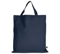 TEXXILLA 10er | 100er | 250er Pack Fairtrade Baumwolltasche - 14 Farben | mit Zwei kurzen Henkeln | 38x42cm | Jutebeutel | Einkaufstasche | unbedruckt, Farbe:dunkelblau, Menge:25