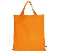 TEXXILLA 10er | 100er | 250er Pack Fairtrade Baumwolltasche - 14 Farben | mit zwei kurzen Henkeln | 38x42cm | Jutebeutel | Einkaufstasche | unbedruckt, Farbe:mandarin, Menge:1