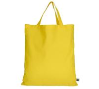 TEXXILLA 10er | 100er | 250er Pack Fairtrade Baumwolltasche - 14 Farben | mit zwei kurzen Henkeln | 38x42cm | Jutebeutel | Einkaufstasche | unbedruckt, Farbe:gelb, Menge:1