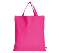 TEXXILLA 10er | 100er | 250er Pack Fairtrade Baumwolltasche - 14 Farben | mit Zwei kurzen Henkeln | 38x42cm | Jutebeutel | Einkaufstasche | unbedruckt, Farbe:pink, Menge:100