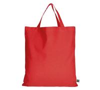 TEXXILLA 10er | 100er | 250er Pack Fairtrade Baumwolltasche - 14 Farben | mit zwei kurzen Henkeln | 38x42cm | Jutebeutel | Einkaufstasche | unbedruckt, Farbe:rot, Menge:1
