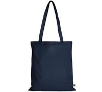 TEXXILLA 10er | 100er | 250er Pack Fairtrade Baumwolltasche - 14 Farben | mit Zwei Langen Henkeln | 38x42cm | Jutebeutel | Einkaufstasche | unbedruckt, Farbe:dunkelblau, Menge:1