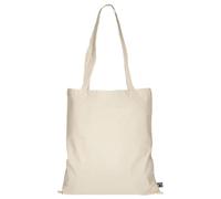 TEXXILLA 10er | 100er | 250er Pack Fairtrade Baumwolltasche - 14 Farben | mit Zwei Langen Henkeln | 38x42cm | Jutebeutel | Einkaufstasche | unbedruckt, Farbe:Natur, Menge:10