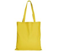 TEXXILLA 10er | 25er | 100er Pack Baumwolltasche - 28 Farben | mit Zwei Langen Henkeln | 38x42cm | Jutebeutel | Einkaufstasche | unbedruckt, Farbe:gelb, Größe:100 Stück
