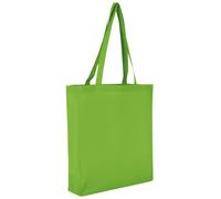 TEXXILLA 10er Pack Baumwolltasche - OEKO-TEX 100 zertifiziert | mit zwei langen Henkeln, Boden- und Seitenfalte | 38x42cm | Jutebeutel | Einkaufstasche | unbedruckt, Farbe:hellgrün, Größe:10 Stück