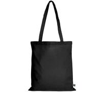 TEXXILLA Baumwolltasche in 14 Farben aus Fairtrade-zertifizierter Baumwolle | mit Zwei Langen Henkeln | 38x42cm | Einkaufstasche | unbedruckt, Farbe:schwarz