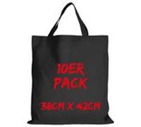 Texxilla Baumwolltasche Mehrpack Classic mit zwei kurzen Henkeln, Schwarz schwarz