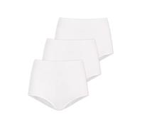 Teyli 3er Pack Pantys Damen - Bequeme Slips mit Hohem Bund - Klassische Damen Unterwäsche für Jeden Tag - Weiche und Angenehme Unterhosen für Frauen - Komfortable Slipform Damen Weiß S