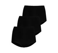Teyli 3er Pack Pantys Damen - Bequeme Slips mit Hohem Bund - Klassische Damen Unterwäsche für Jeden Tag - Weiche und Angenehme Unterhosen für Frauen - Komfortable Slipform Damen Schwarz M