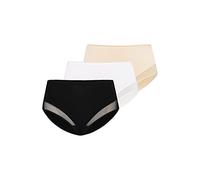 Teyli 3er Pack Slip Damen Baumwolle zum Kaschieren von Unvollkommenheiten - Bikinis & Taillenslips für Damen - Slips Baumwolle Mehrfarbig L